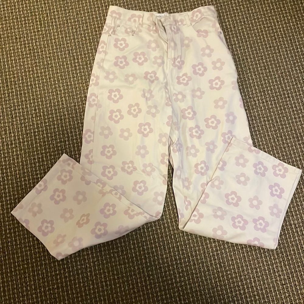 flower jeans
